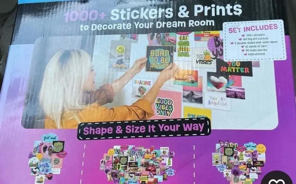 Wall Collage Kit 1000+ Stickers Prints Teen Girls Bedroom Decor DIY NIB
